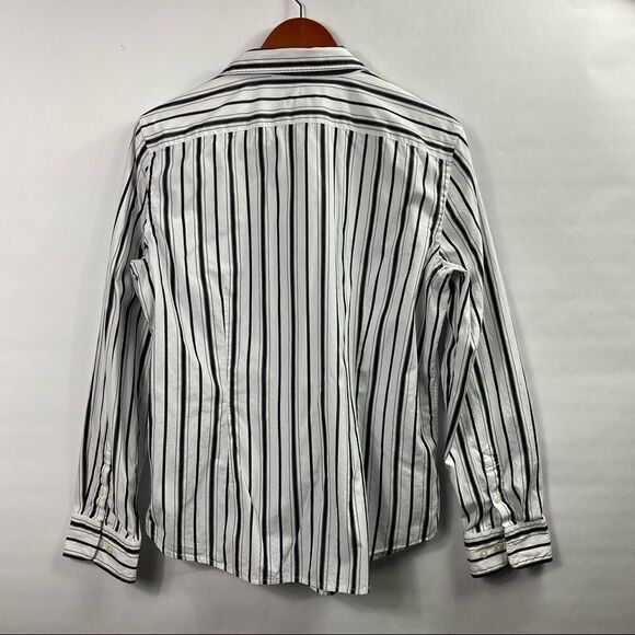 3For$20 Chaps Striped Button Down Blouse Black& White size: XL - Picture 7 of 9